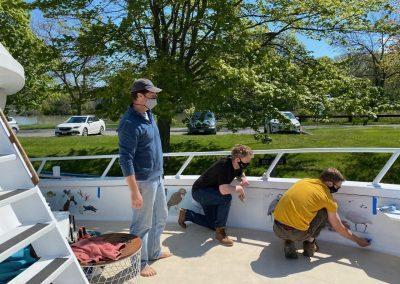 Graphic install on a boat